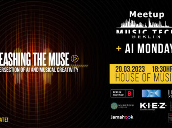 Logo Berlin Music Tech Meetup and AI Monday + Sponsor Logos